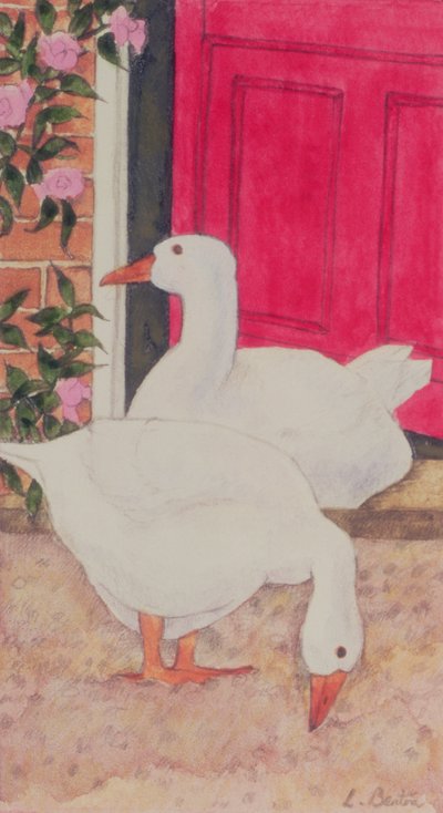Enten an der offenen Tür von Linda Benton